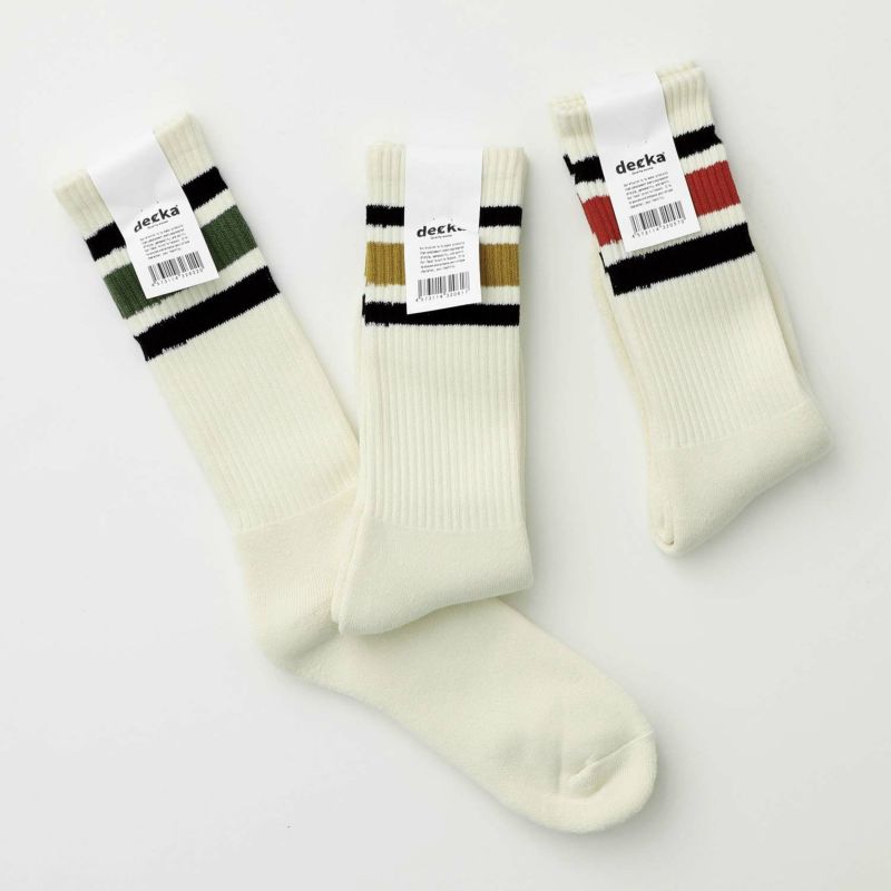 驚きの値段で】 DECKA デカ 80#039;s Skater Socks スケーターソックス 日本製 メンズ 靴下 ライン スニーカーソックス  頑丈 丈夫 ブランド T kids-nurie.com