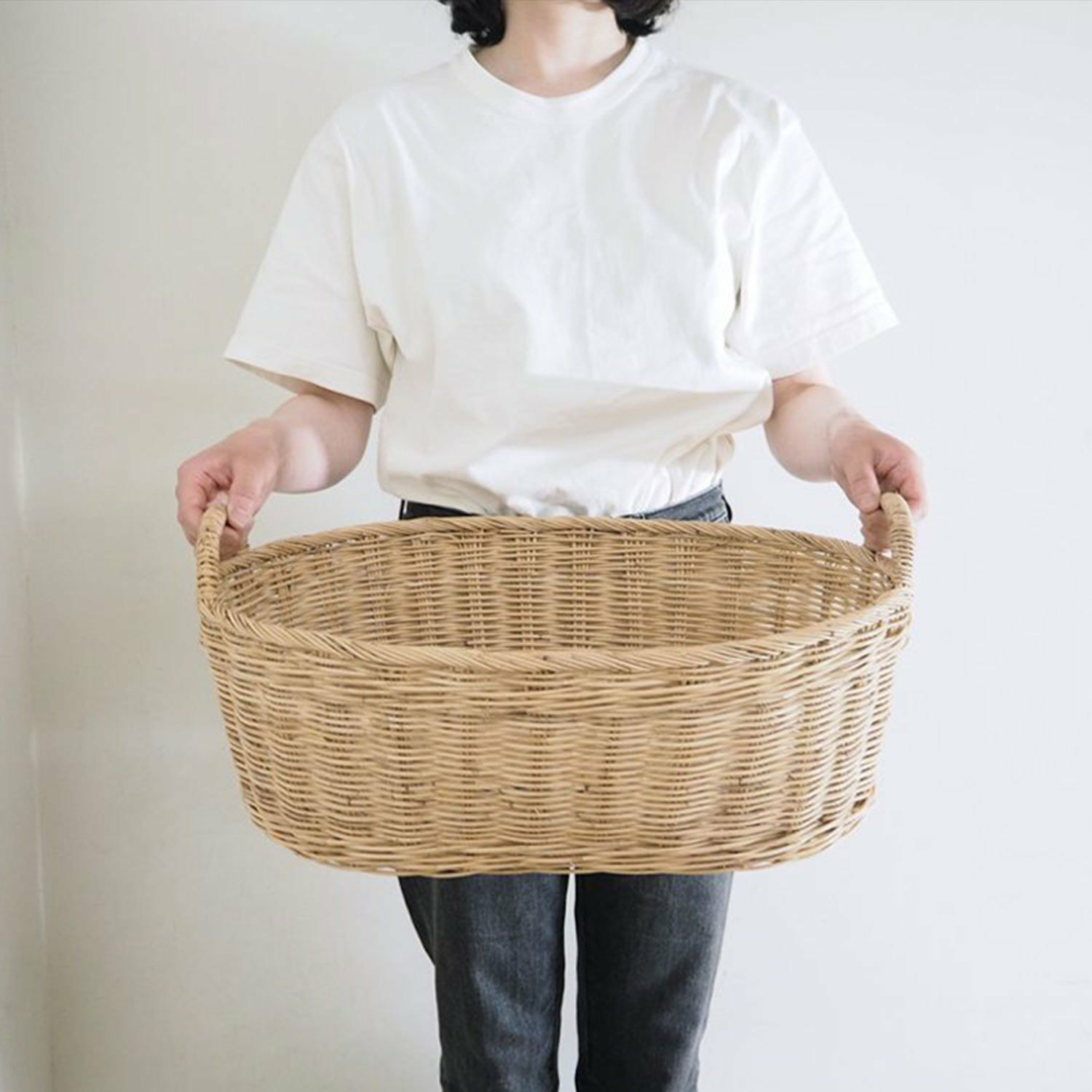 にゃん☆プロフ必読‼️ ラタン　ホワイト　カゴ　蓋つき　楕円 000000008983-02-xxl.jpg?t=