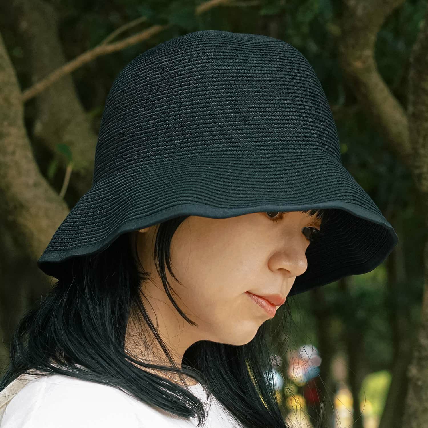 human woman ウォッシャブルハット　ブラック human woman ウォッシャブルハット ブラック -ファッション通販