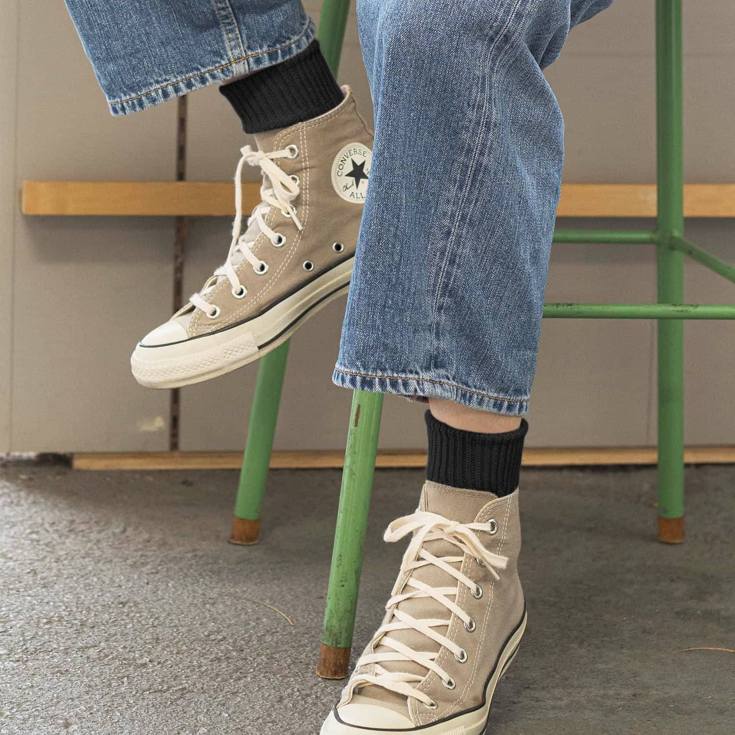 デカ クォリティソックス ローゲージリブソックス（ショート）(靴下